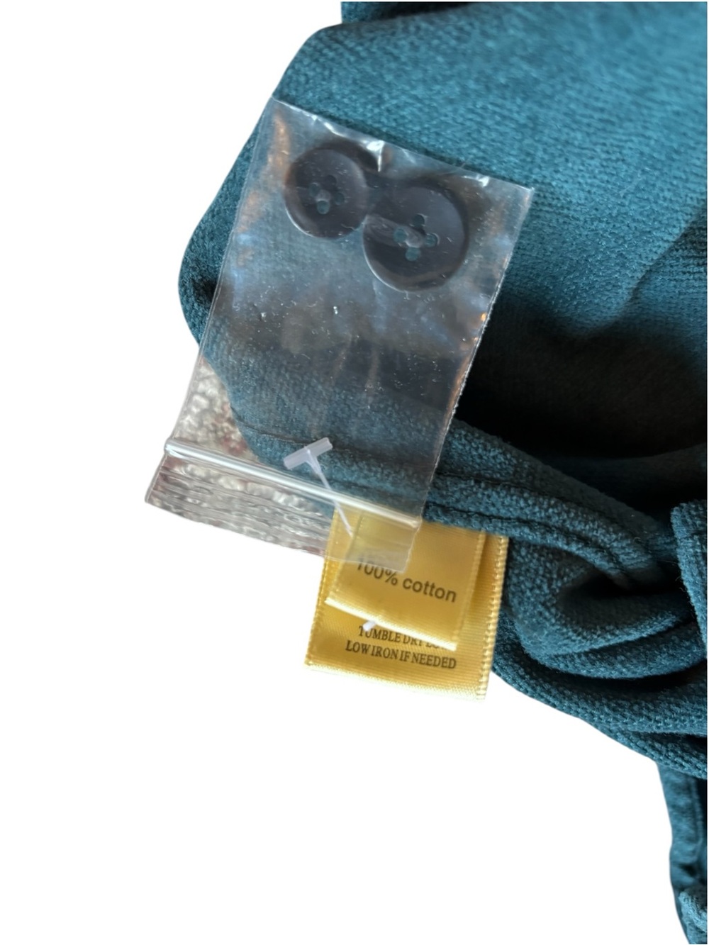 True Grit textured Cotton Teal Button Down Long Shirt Mens XL utility coastal - Picture 8 of 9